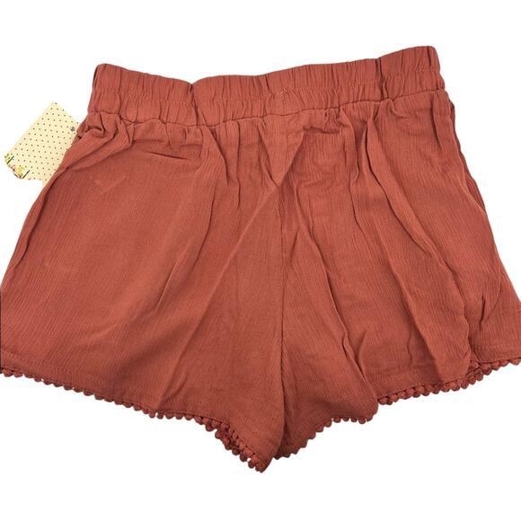Be Bop Juniors' Clay Pom Pom Hem Elastic Waist Shorts - Size XS - NWT - Picture 5 of 5